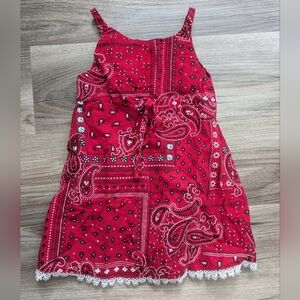 Little Lindsey Bandana Paisley Print Lace Spaghetti Strap Summer Sun Dress 2T